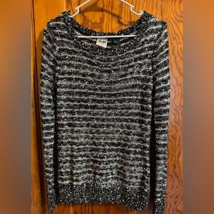 Harley-Davidson Black and White Striped Sweater
